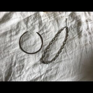 Pair of Silver necklaces.